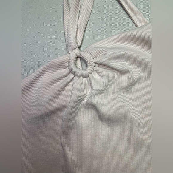 Anthropologie Sunday In Brooklyn Ribbed One Shoulder Top In Beige Size Medium - Picture 9 of 12